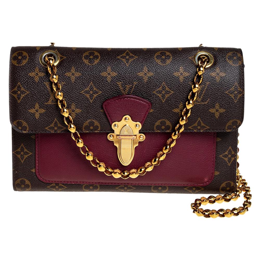 Louis Vuitton Brown & Red Monogram Victorie Shoulder Bag