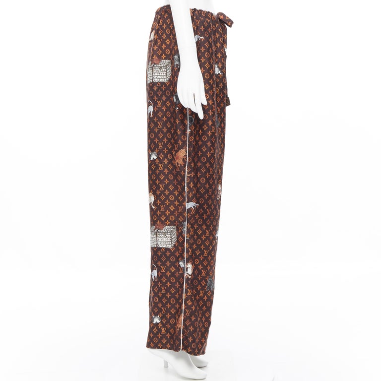 Louis Vuitton 2021 Pajama Monogram Lurex Jacquard Pants Black