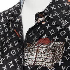 LOUIS VUITTON Rare 2019 Grace Coddingtom Catagram monogram silk shirt dress S