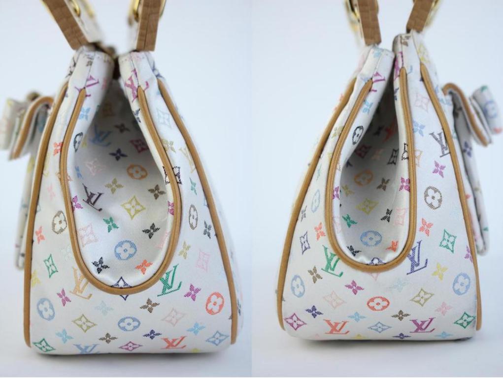 Louis Vuitton ( Rare ) Abelia Satin Wooden 11lvty62317 Multicolor Satchel For Sale 3