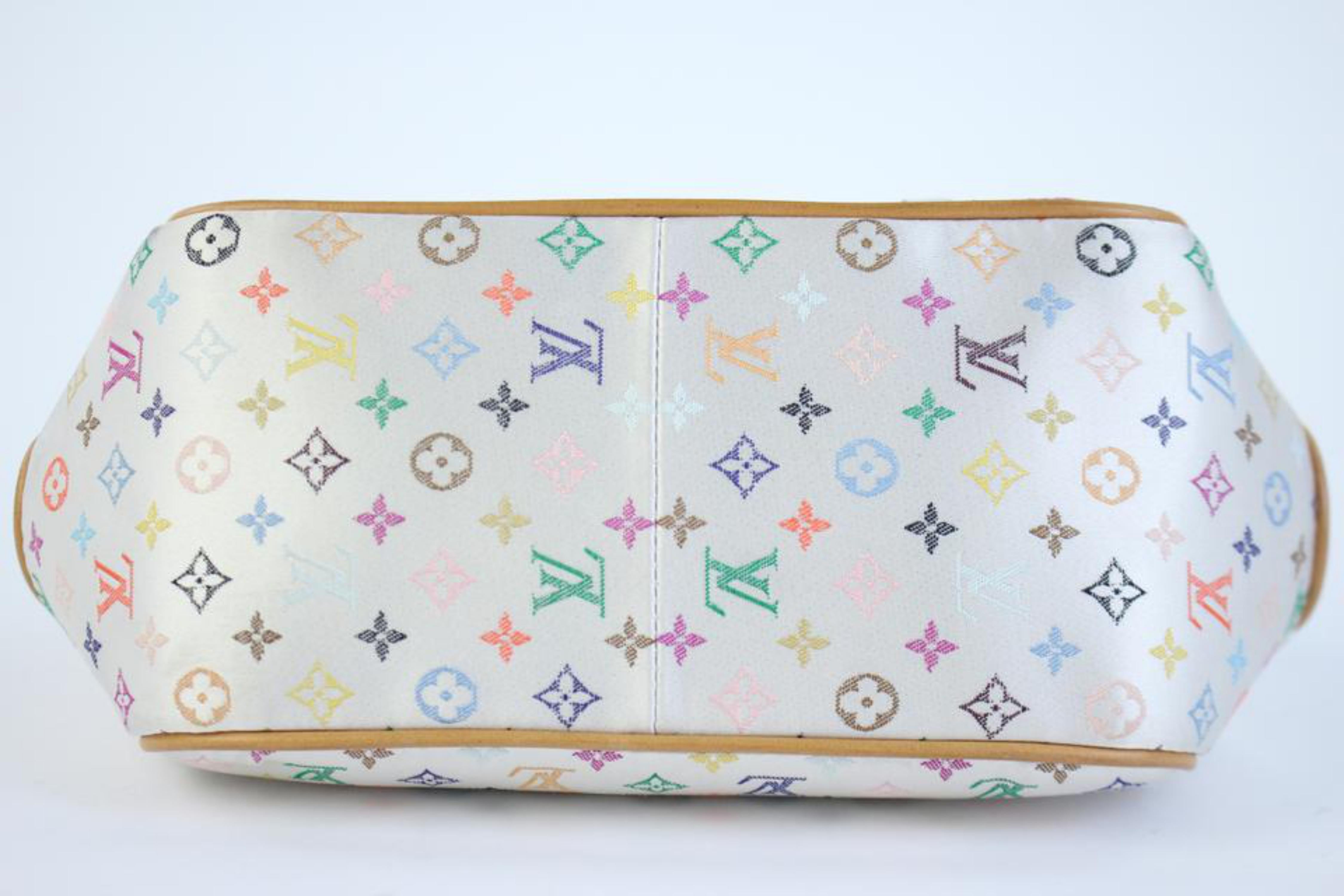Louis Vuitton ( Rare ) Abelia Satin Wooden 11lvty62317 Multicolor Satchel For Sale 7