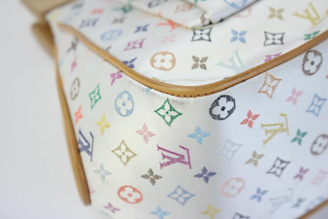 Gray Louis Vuitton ( Rare ) Abelia Satin Wooden 11lvty62317 Multicolor Satchel For Sale