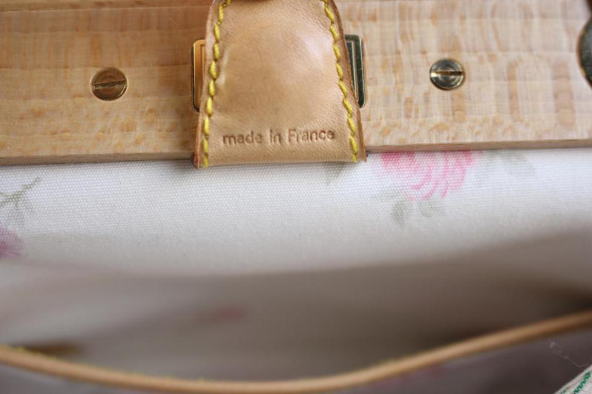 Louis Vuitton ( Rare ) Abelia Satin Wooden 11lvty62317 Multicolor Satchel For Sale 2