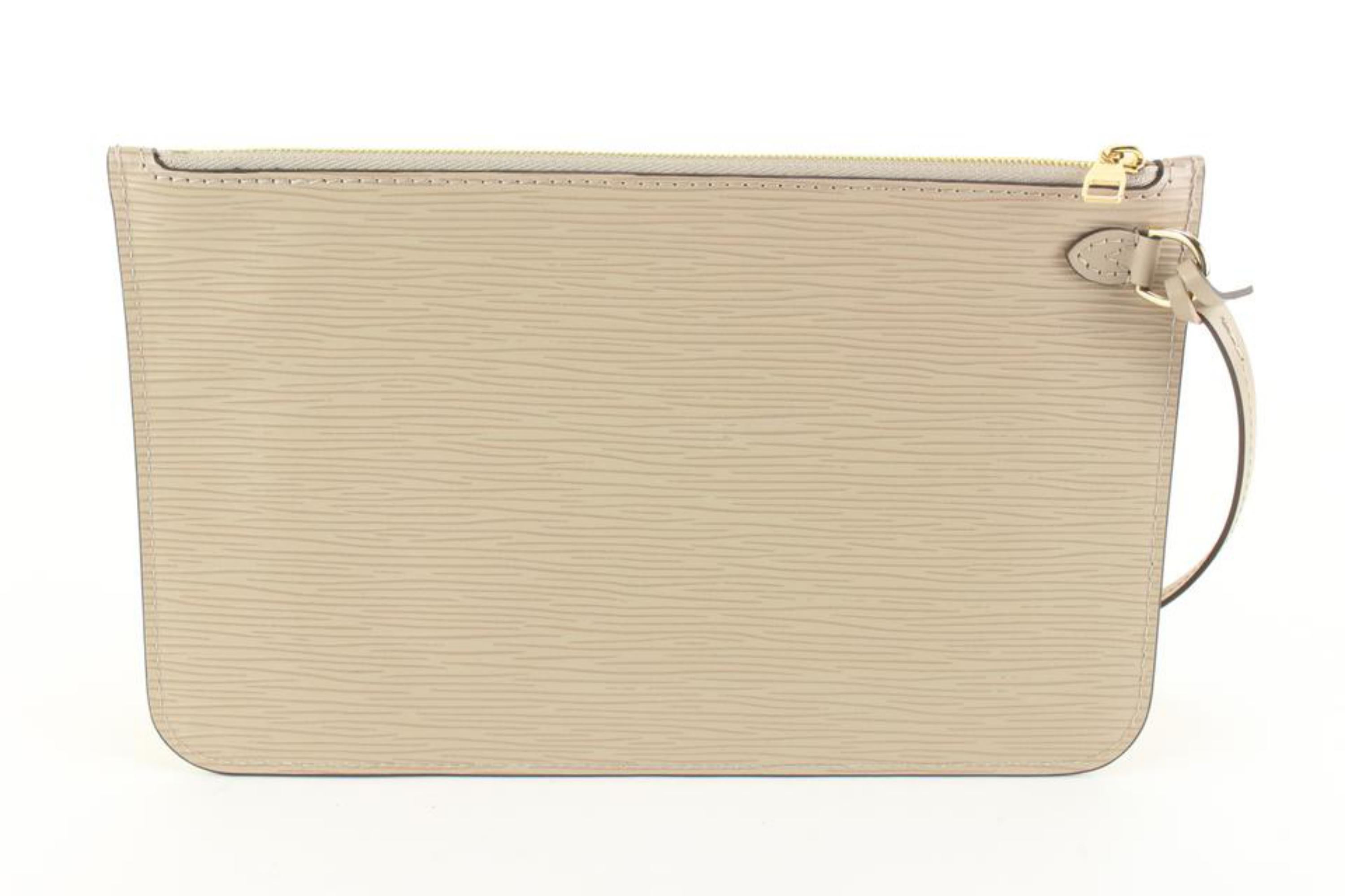 Louis Vuitton Rare Beige Epi Leather Galet Neverfull Pochette MM or GM  39lk83s 1