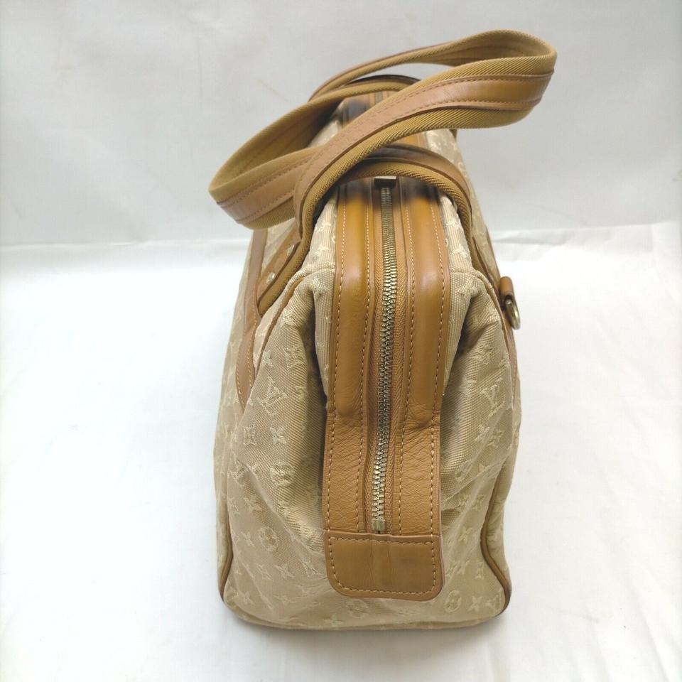 Louis Vuitton Rare Beige Monogram Mini Lin Josephine GM Speedy Boston Bag 862724 In Good Condition In Dix hills, NY