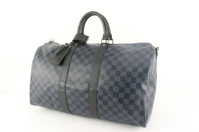 Louis Vuitton Rare Blue Damier Cobalt Keepall Bandouliere 45 Duffle Bag  13lz531s For Sale at 1stDibs