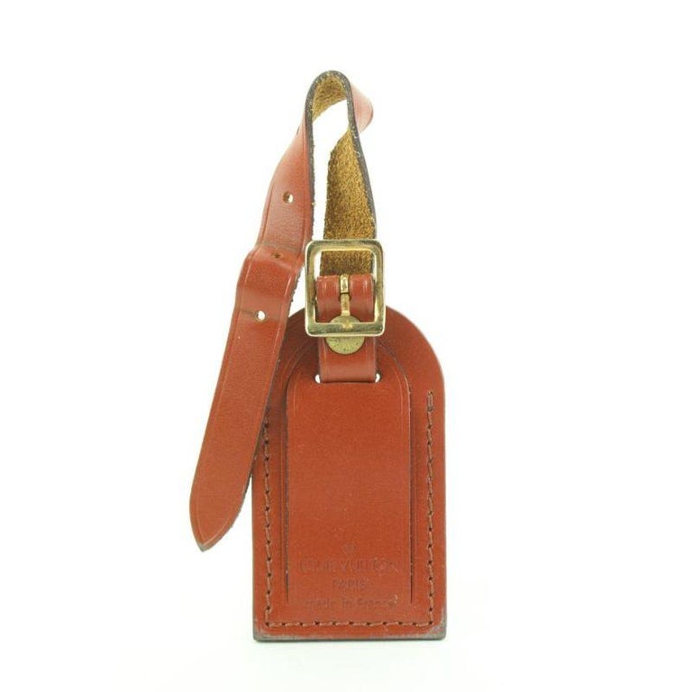 Louis Vuitton Rare Brown Leather Luggage Tag Bag Charm Speedy Keepall Epi  For Sale at 1stDibs