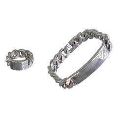 Louis Vuitton Rare Chain Link Damier Bracelet and Ring Set