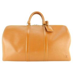 Louis Vuitton Rare Cipango Gold Brown Epi Leather Keepall 50 Duffle 5LVJ1025