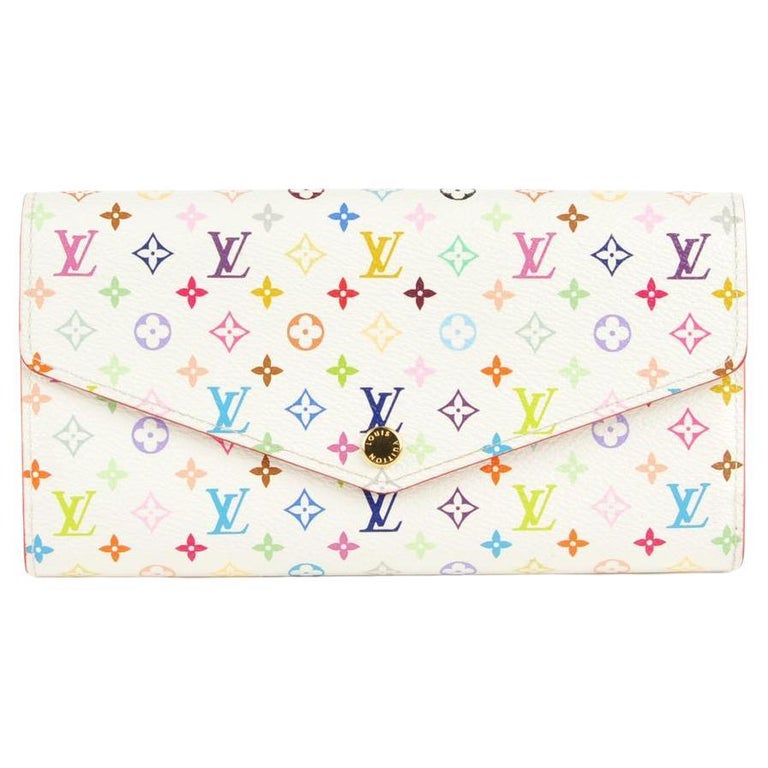 Louis Vuitton Rare Game On White Monogram Multicolor Long Sarah Wallet  Porte For Sale at 1stDibs