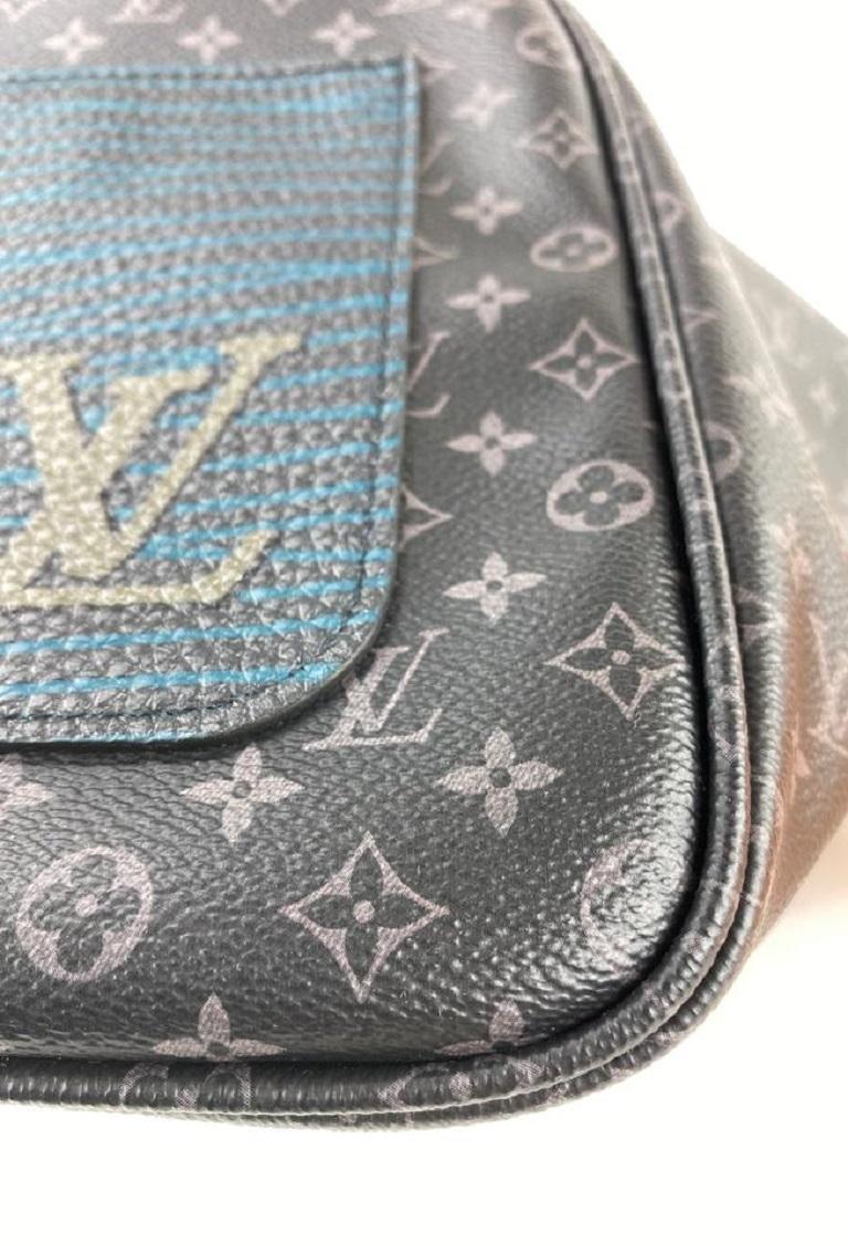 Louis Vuitton Rare Limited Black Monogram Eclipse Patchwork Keepall Bandouliere  For Sale 3