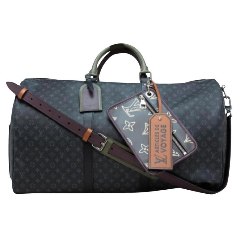 Louis Vuitton Rare Limited Black Monogram Eclipse Patchwork Keepall  Bandouliere For Sale at 1stDibs