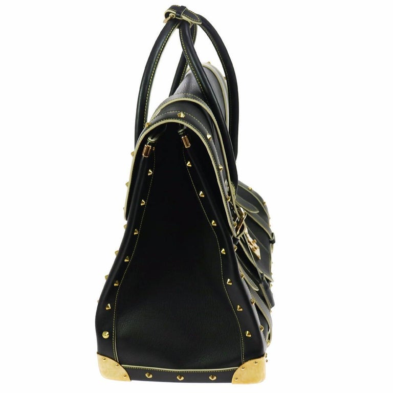 Louis Vuitton Rare Limited Edition Black Top Handle Carryall Travel