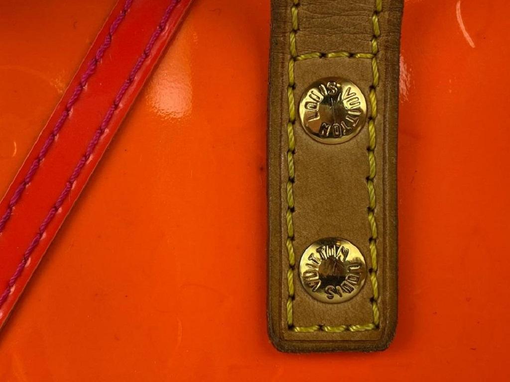 Red Louis Vuitton Rare Limited Robert Wilson Fluo Orange Monogram Vernis Reade PM 1 For Sale