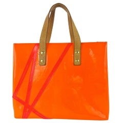 Seltene limitierte Robert Wilson Fluo Orange Monogramm Vernis Reade PM 1