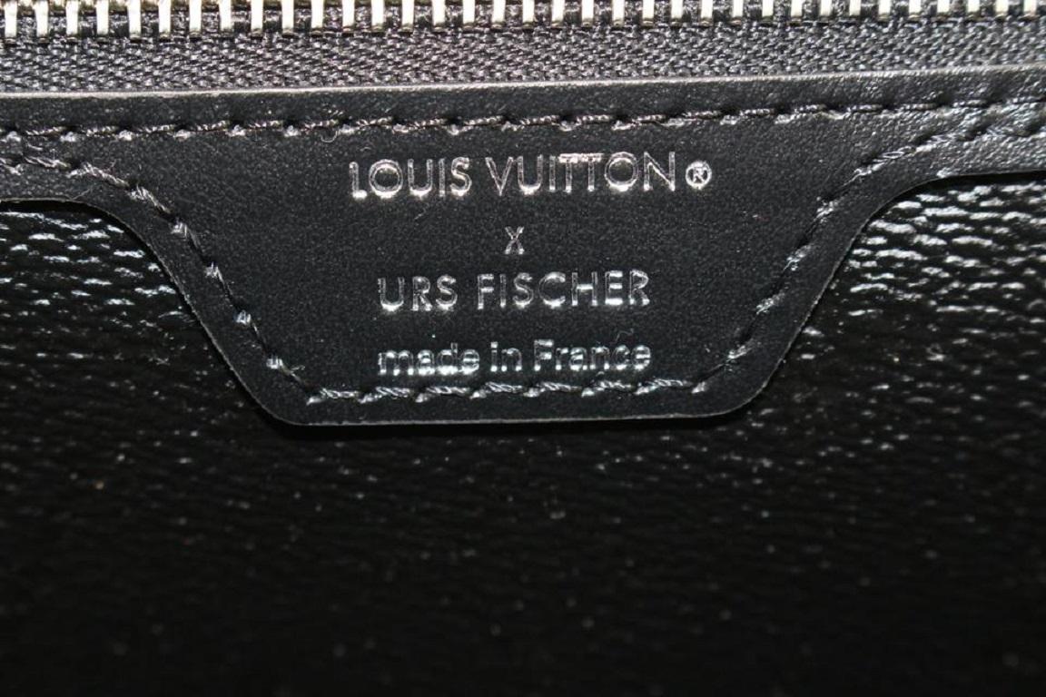 Women's Louis Vuitton Rare LVxUF Urs Fischer White Black Monogram Neverfull with Pouch