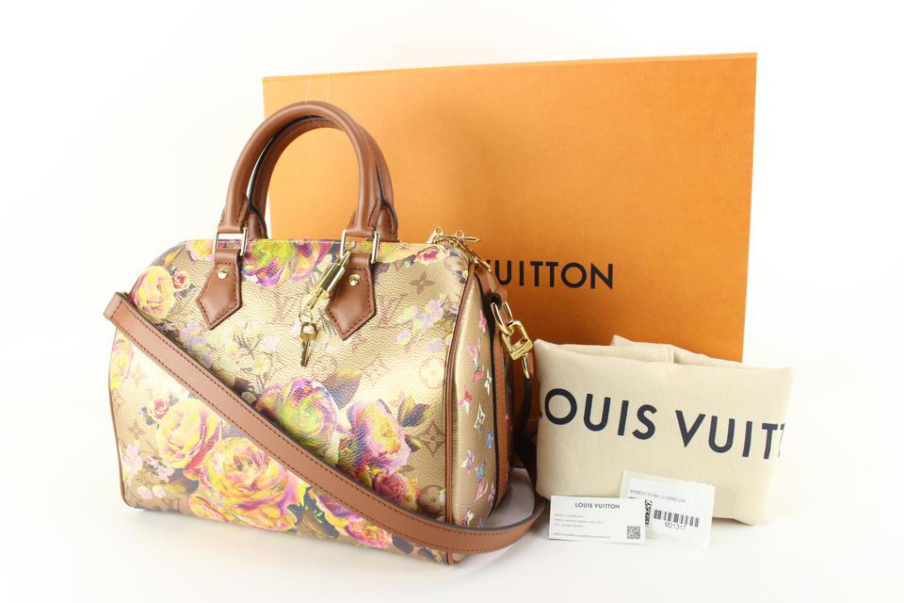 Louis Vuitton Rare Metallic Gold Floral Monogram Garden Speedy 25 1L824A 4