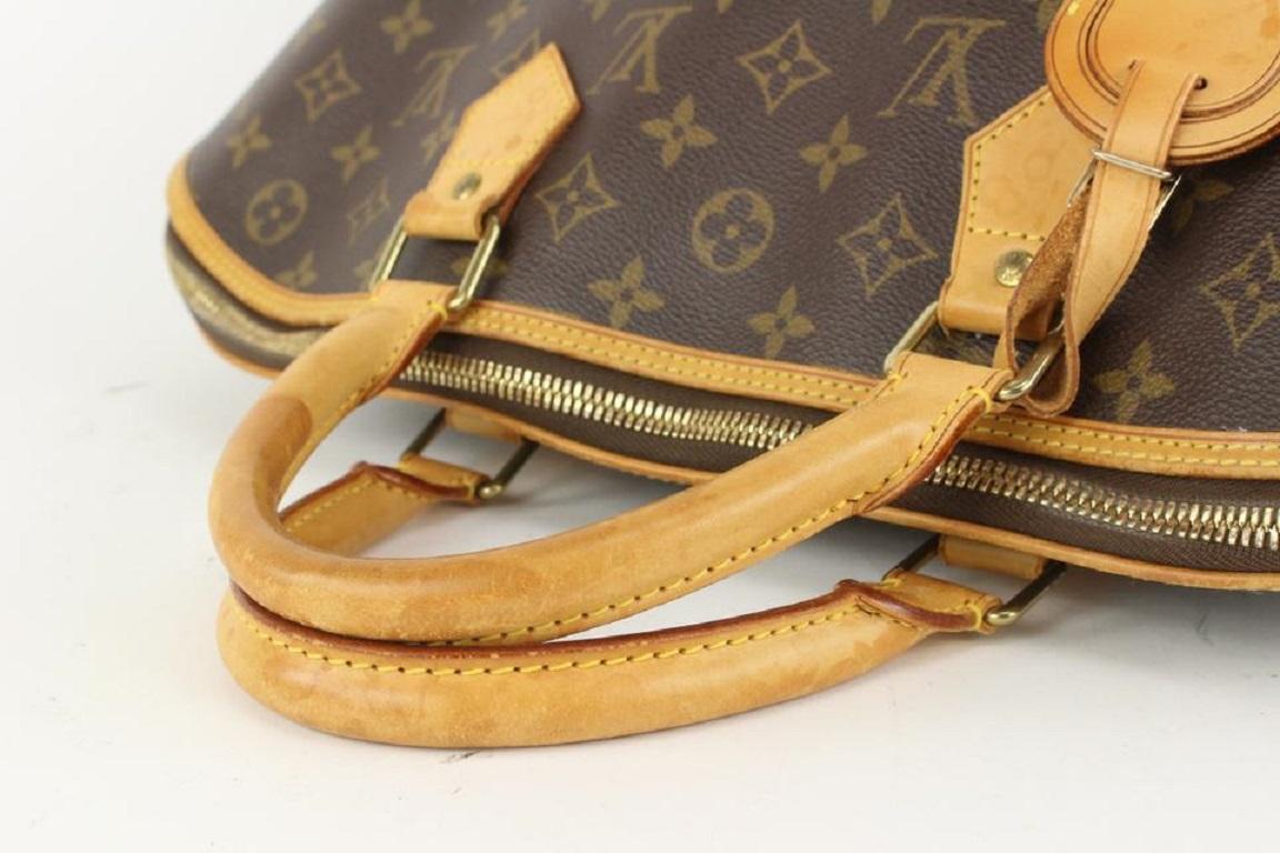 Brown Louis Vuitton Rare Monogram Alma Voyage MM XL Dome Bag 97lv16