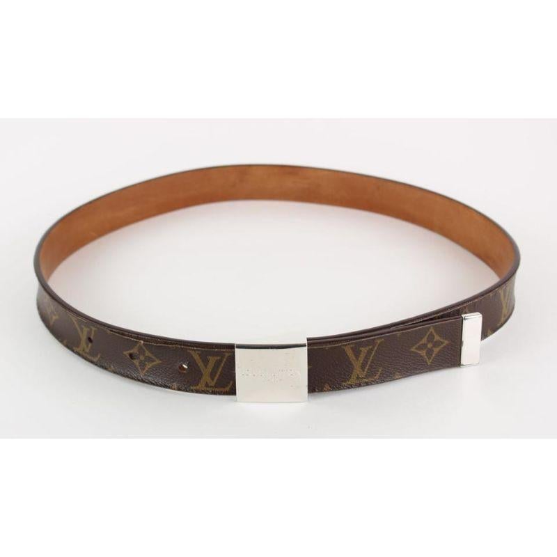 Louis Vuitton Rare Monogram Belt LV Logo 3LVS1214 In Good Condition In Dix hills, NY