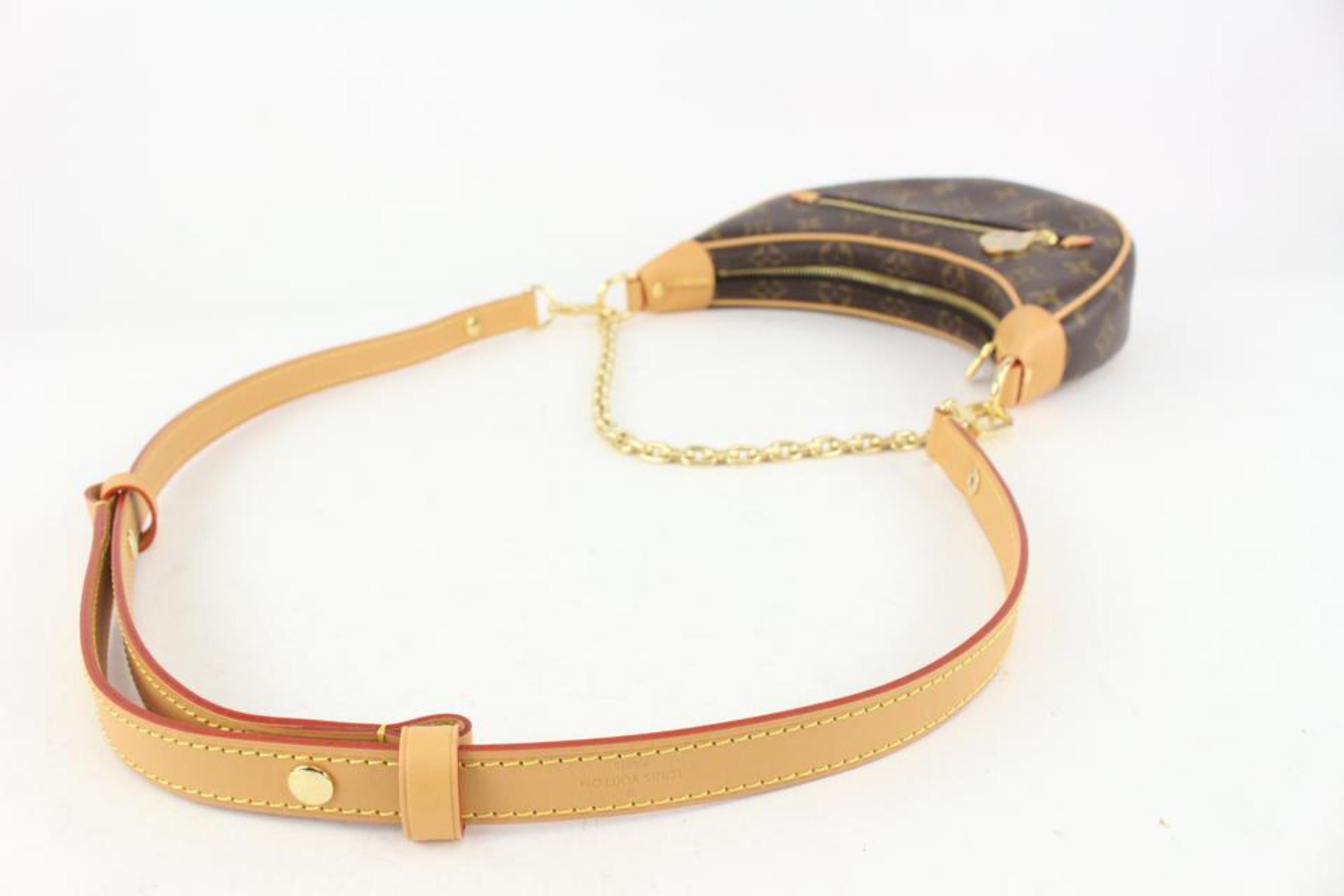 Louis Vuitton Rare Monogram Loop Chain Hobo Crossbody Croissant Bag 1118lv34 For Sale 2