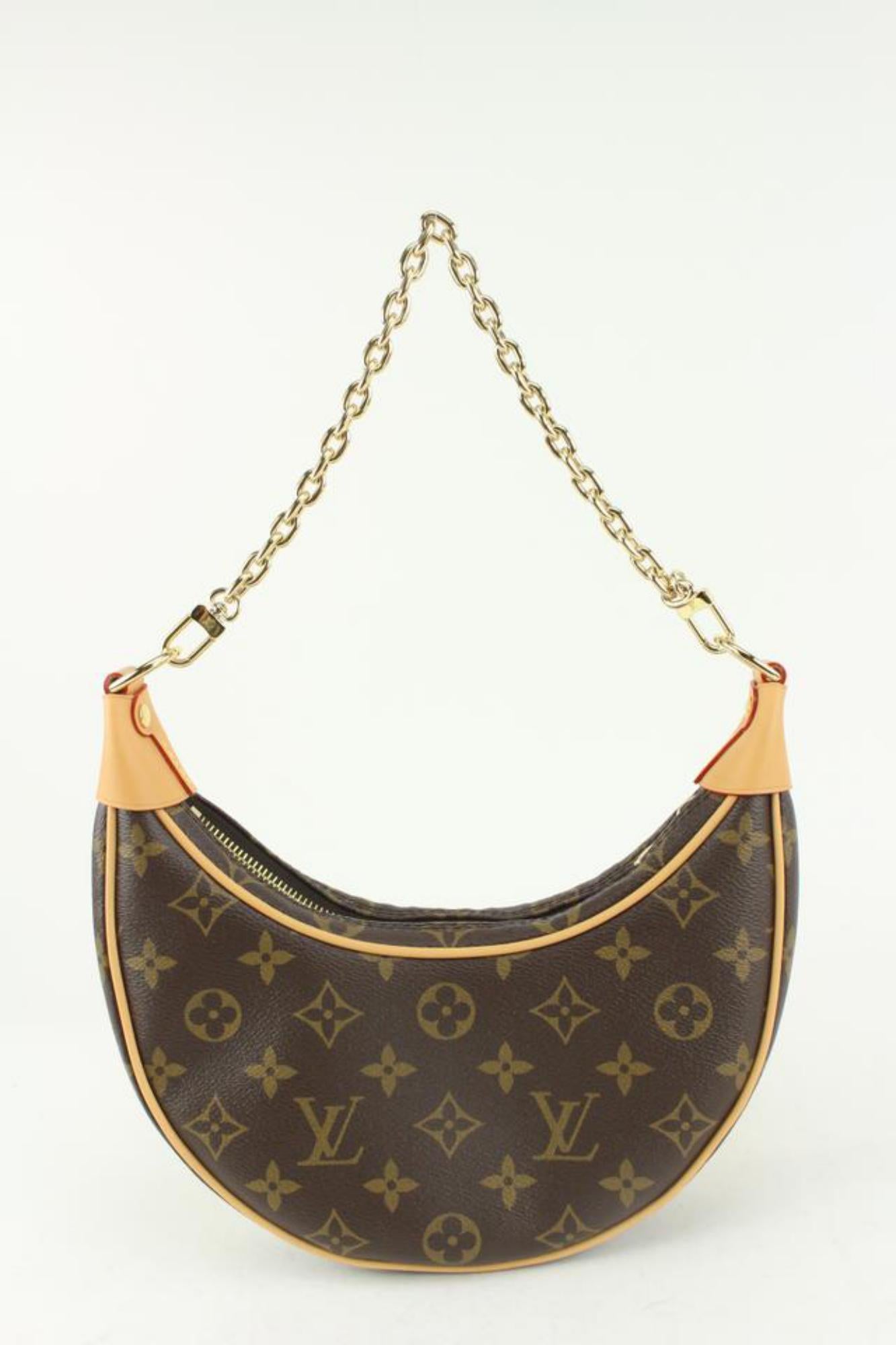 Louis Vuitton Seltene Monogramm Schleife Kette Hobo Crossbody Croissant Tasche 1118lv34 im Angebot 3