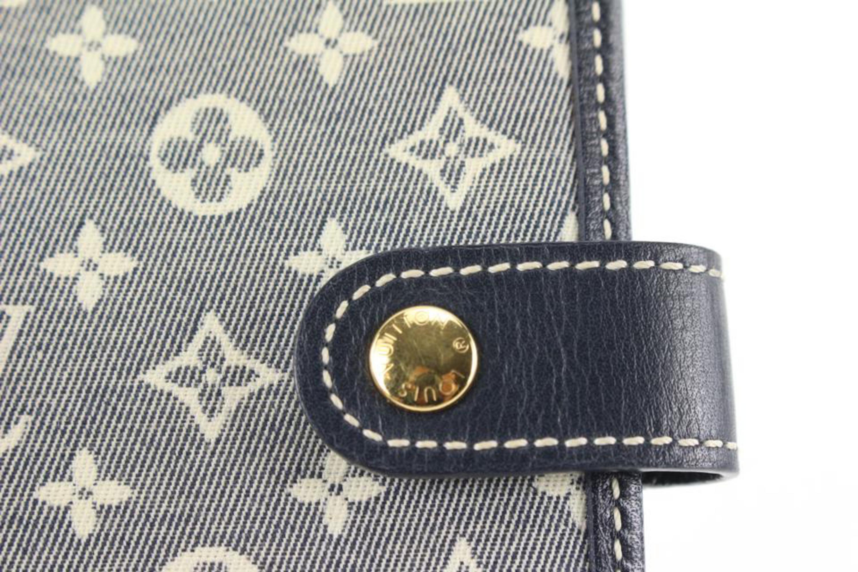 Louis Vuitton Navy Monogram Mini Lin Sarah Long Wallet