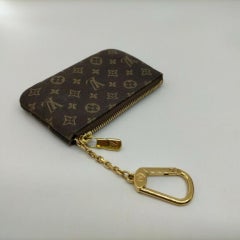 Louis Vuitton Rare Monogram Mini Lin Key Pouch Pochette Cles Keychain 863317