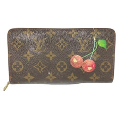 Louis Vuitton Seltene Murakami Monogramm Kirschen Zippy Brieftasche Kirsche Cerises 861005