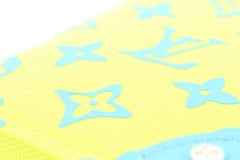 Louis Vuitton Rare Runway Neon Yellow x Blue Playground Zippy Wallet 1LV0324C