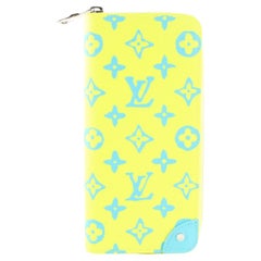 Louis Vuitton Rare Runway Neon Yellow x Blue Playground Zippy Wallet 2l810a