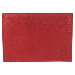 Louis Vuitton Seltene Sharon Stone Amfar drei rote Leder Karteninhaber 929lv93