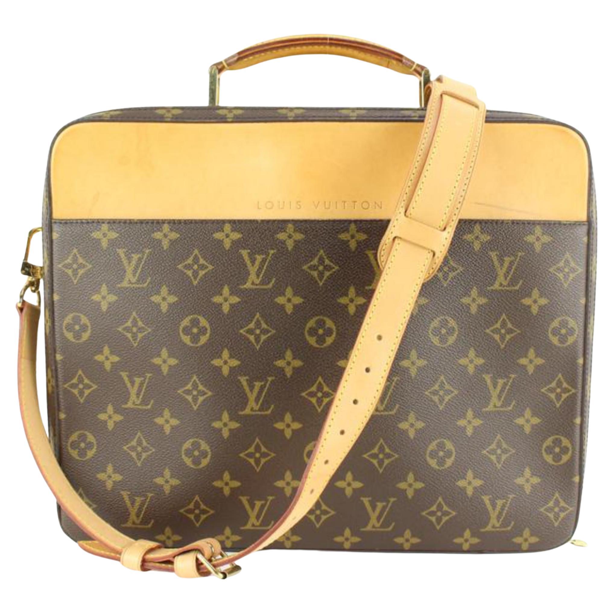 1988 Louis Vuitton Brown Coated Monogram Canvas Vintage Keepall Bandouliere  55 at 1stDibs