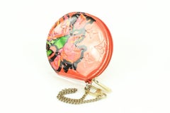 Louis Vuitton Rare Sprouse Orange Sunset Monogram Vernis Roses Coin Purse 99lk41
