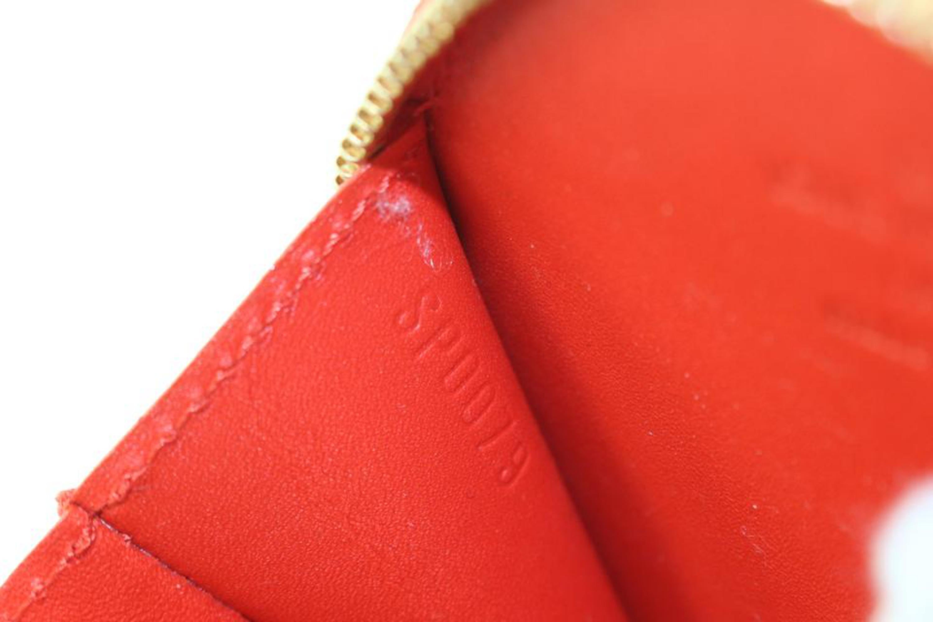 Louis Vuitton Rare Stephen Sprouse Orange Sunset Vernis Roses Coin Purse 90lk68s 6