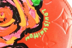 Rare porte-monnaie Louis Vuitton Orange Sunset Vernis Roses de Stephen Sprouse, années 90lk68