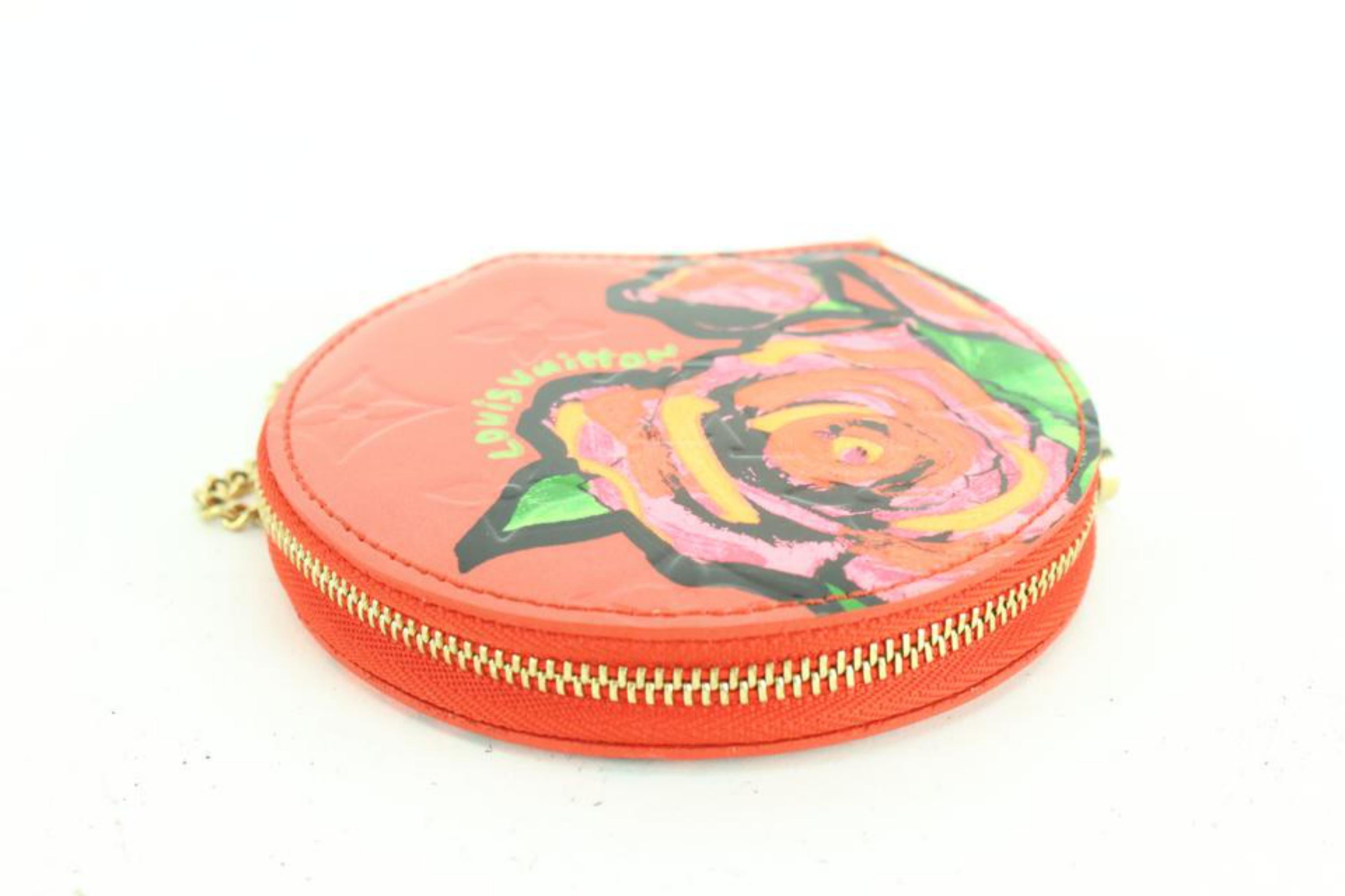 Louis Vuitton Rare Stephen Sprouse Orange Sunset Vernis Roses Coin Purse 90lk68s 1