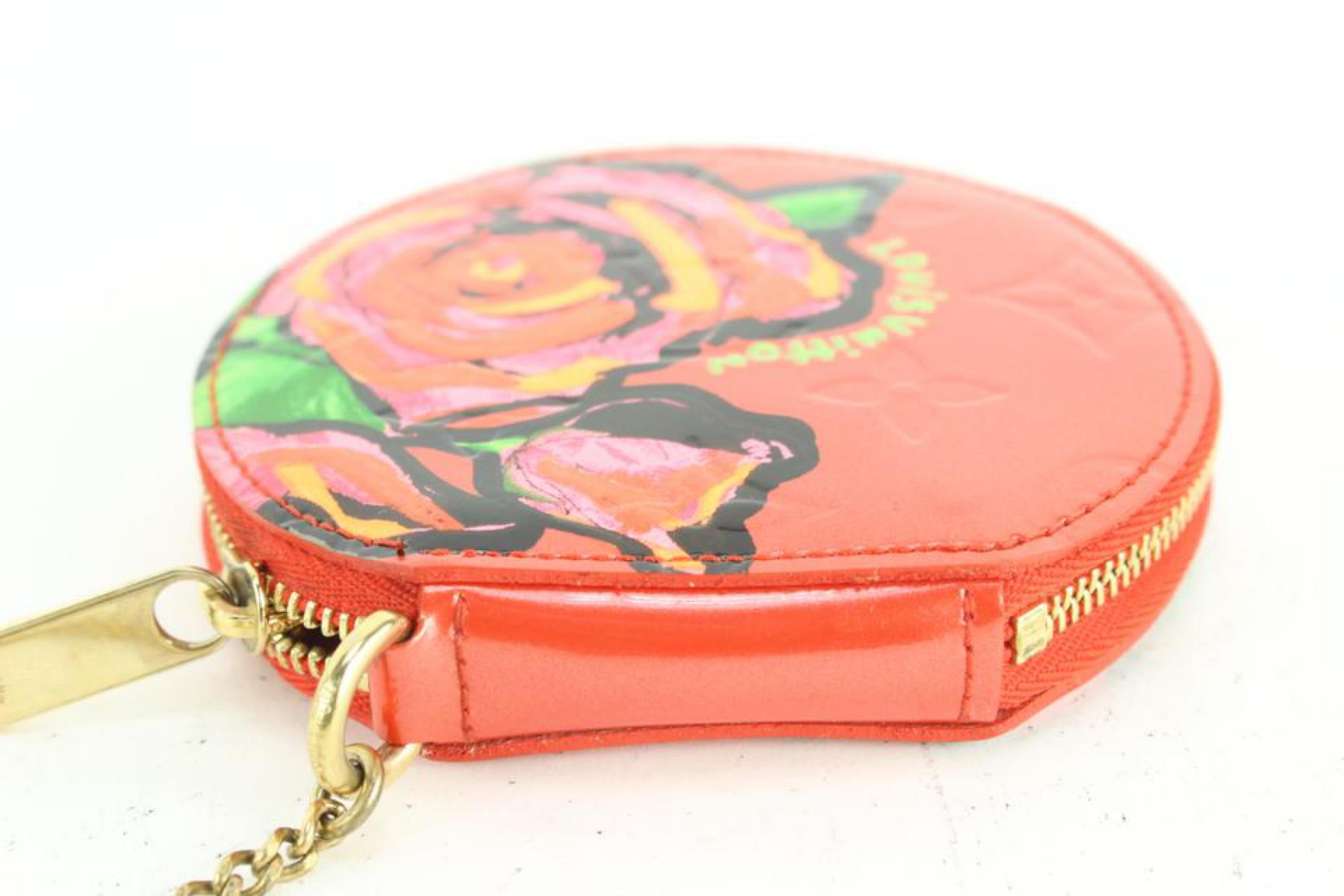 Louis Vuitton Rare Stephen Sprouse Orange Sunset Vernis Roses Coin Purse 90lk68s 2
