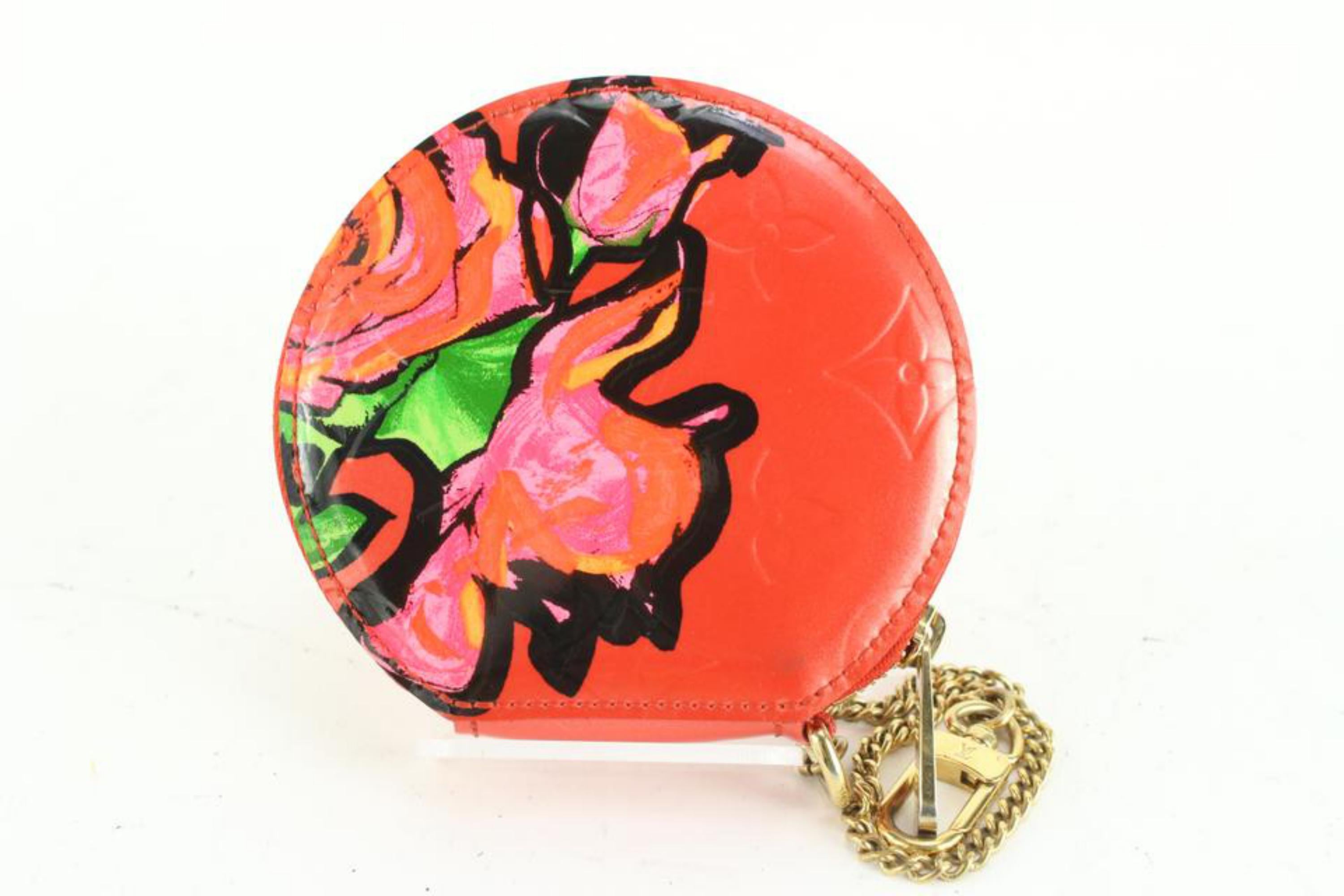 Louis Vuitton Rare Stephen Sprouse Orange Sunset Vernis Roses Coin Purse 90lk68s 3