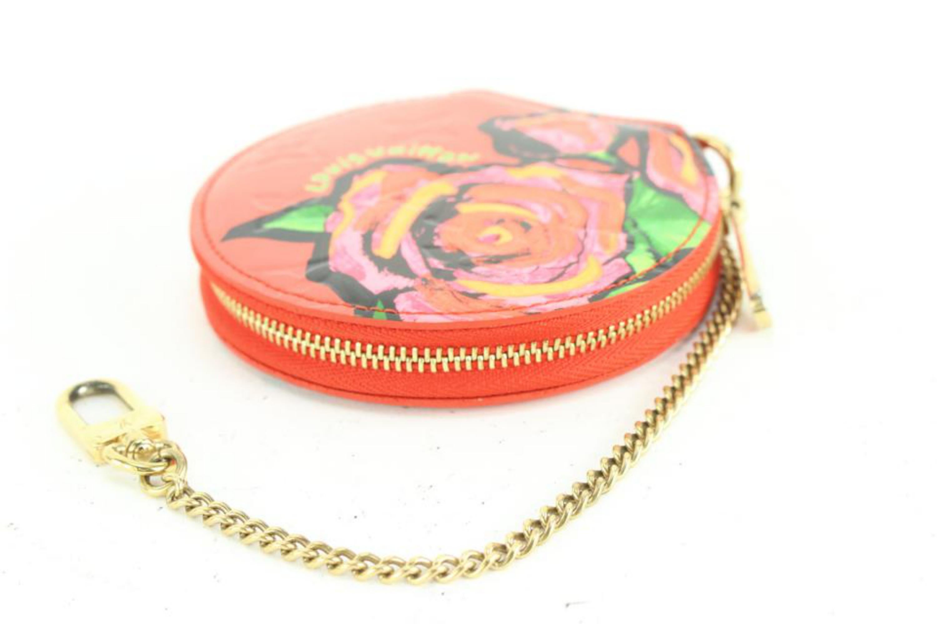 Louis Vuitton Rare Stephen Sprouse Orange Sunset Vernis Roses Coin Purse 90lk68s 4