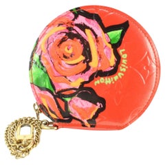 Louis Vuitton Rare Stephen Sprouse Orange Sunset Vernis Roses Coin Purse 90lk68s