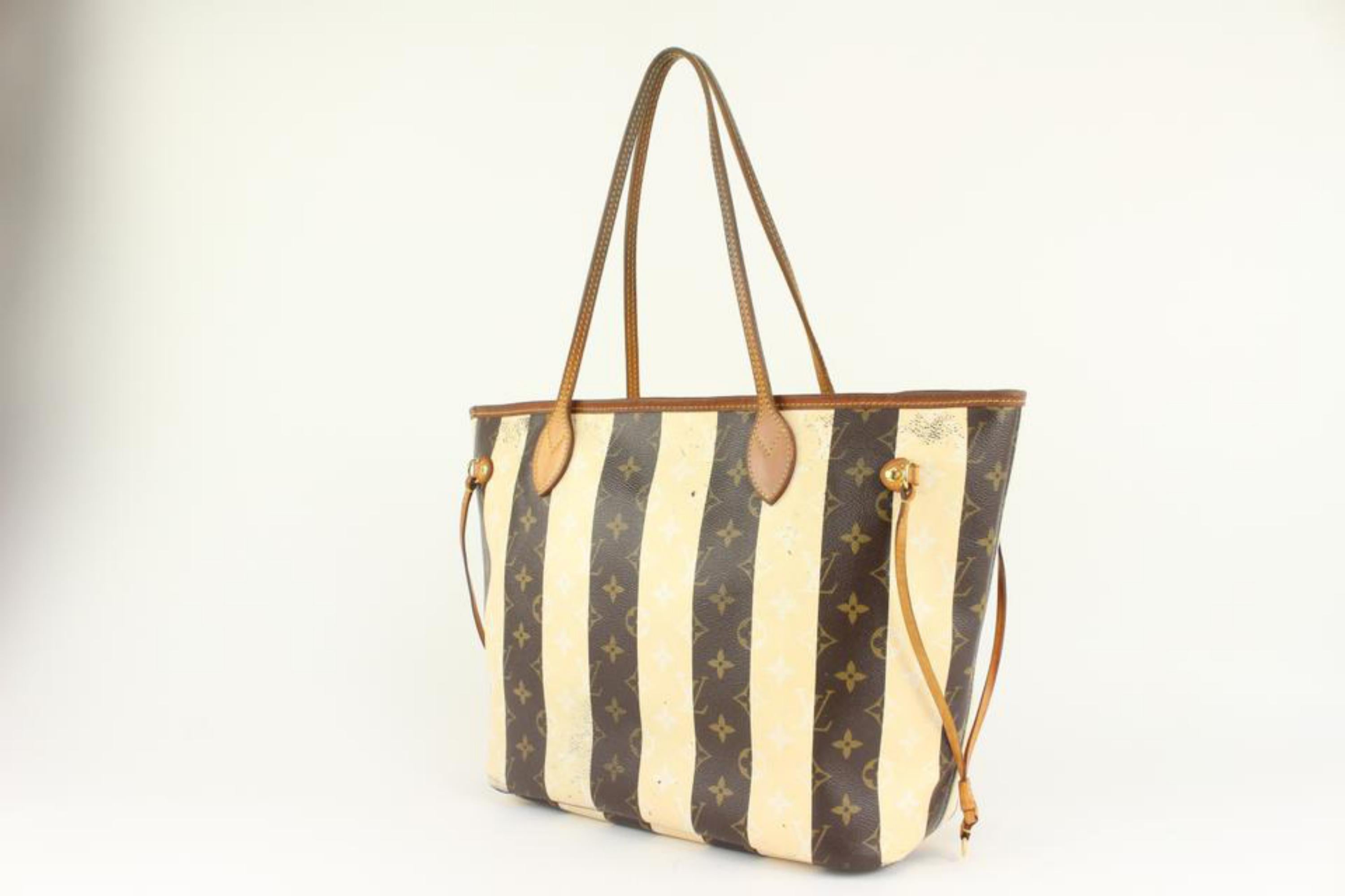 Louis Vuitton Rare Striped Monogram Rayures Neverfull MM Tote 1112lv50 For Sale 5