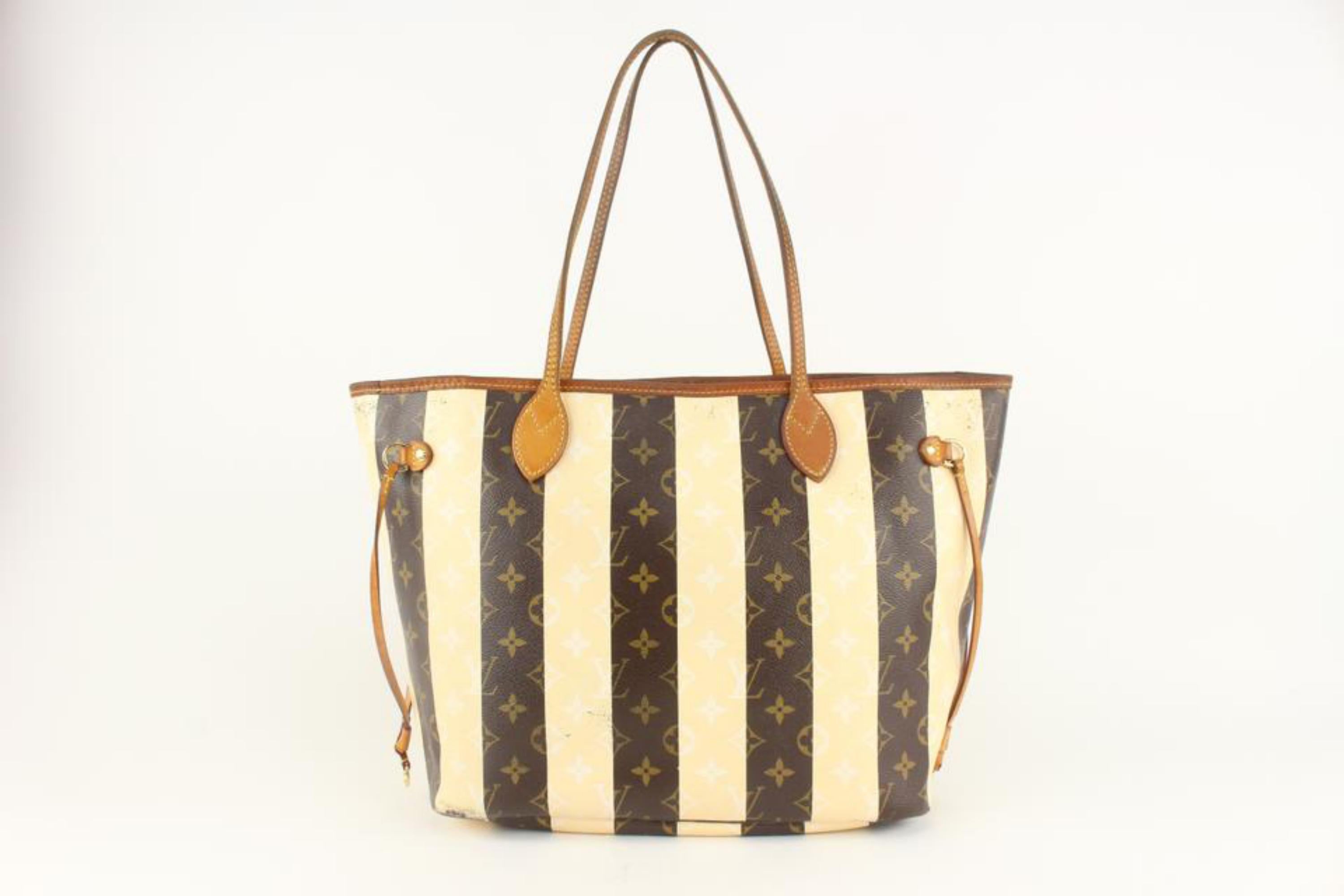 Louis Vuitton Rare Striped Monogram Rayures Neverfull MM Tote 1112lv50 For Sale 1