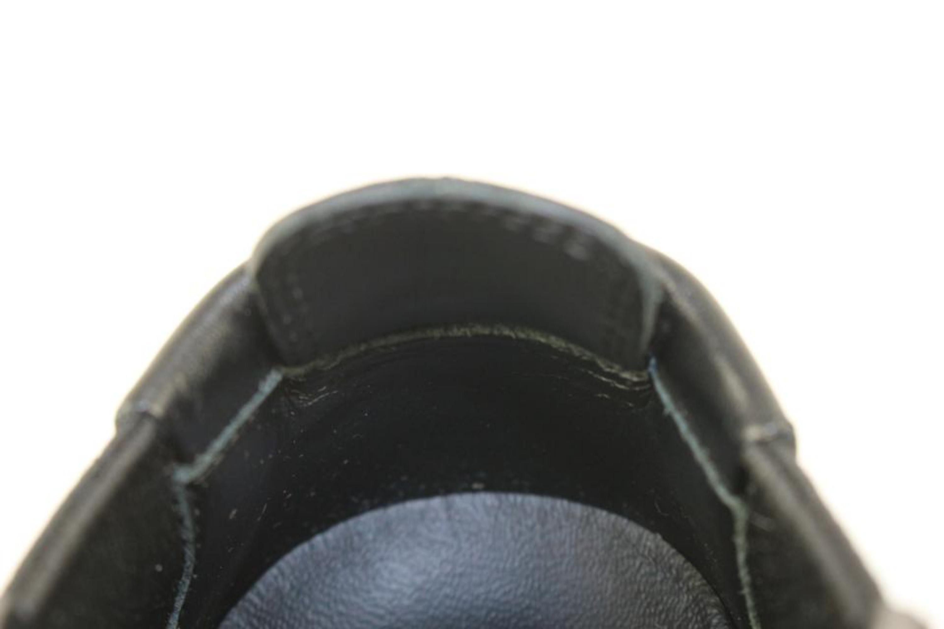 Louis Vuitton Rare Toddler Sz 25 Black Leather Slalom Sneaker 128lv1 For Sale 4