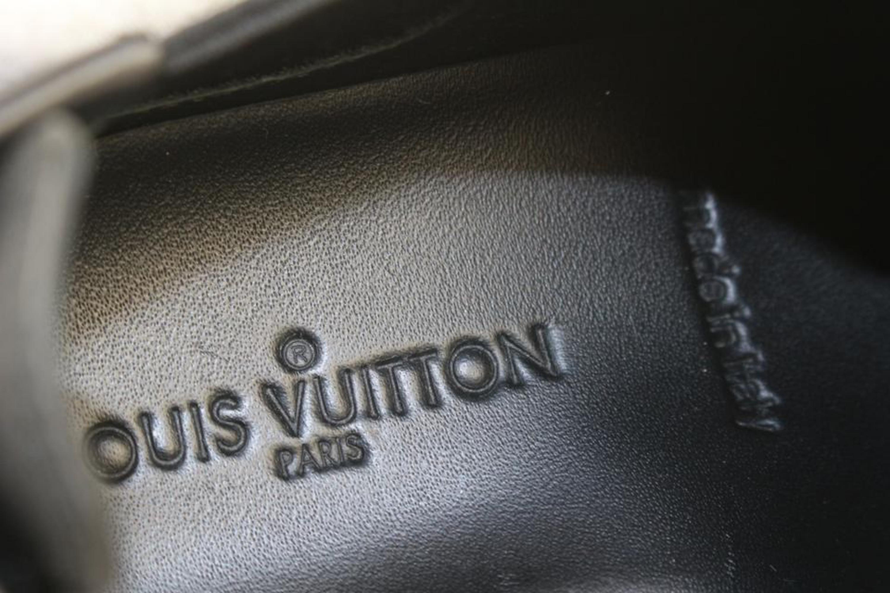 Louis Vuitton Seltene Toddler Gr. 25 Schwarz Leder Slalom Turnschuhe 128lv1 im Angebot 7