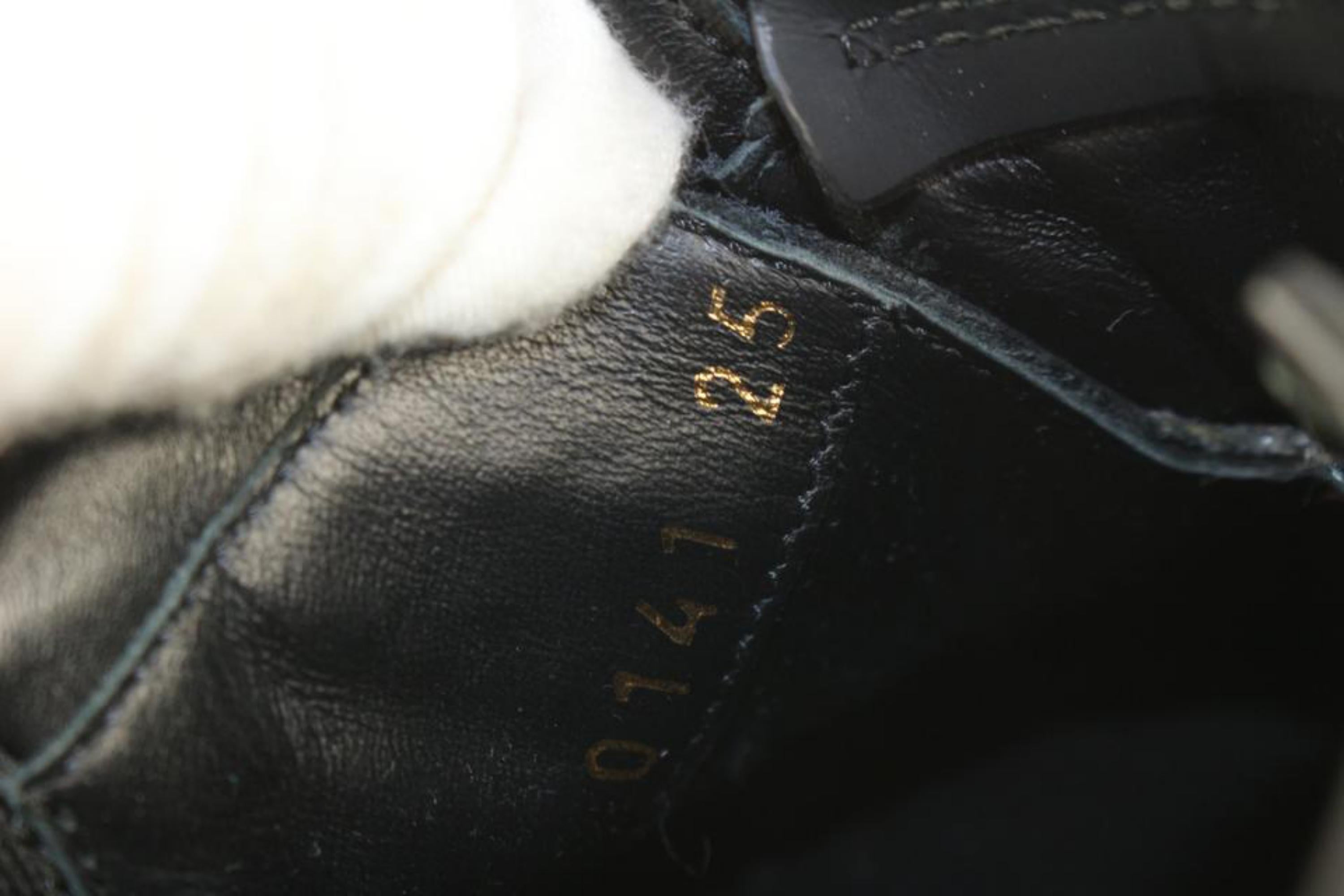Louis Vuitton Rare Toddler Sz 25 Black Leather Slalom Sneaker 128lv1 For Sale 3