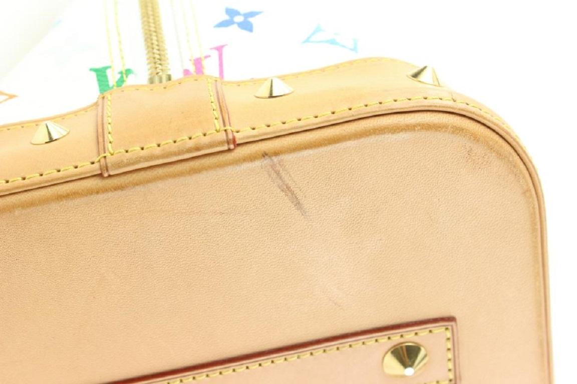 Louis Vuitton Rare White Monogram Multicolor Alma GM Bag 5LV89 5