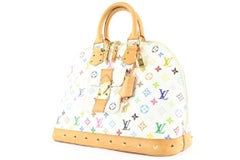 Louis Vuitton Rare White Monogram Multicolor Alma GM Bag 5LV89