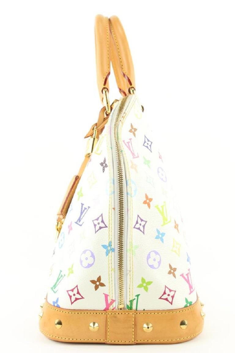 Louis Vuitton Rare White Monogram Multicolor Alma GM Bag 5LV89 2