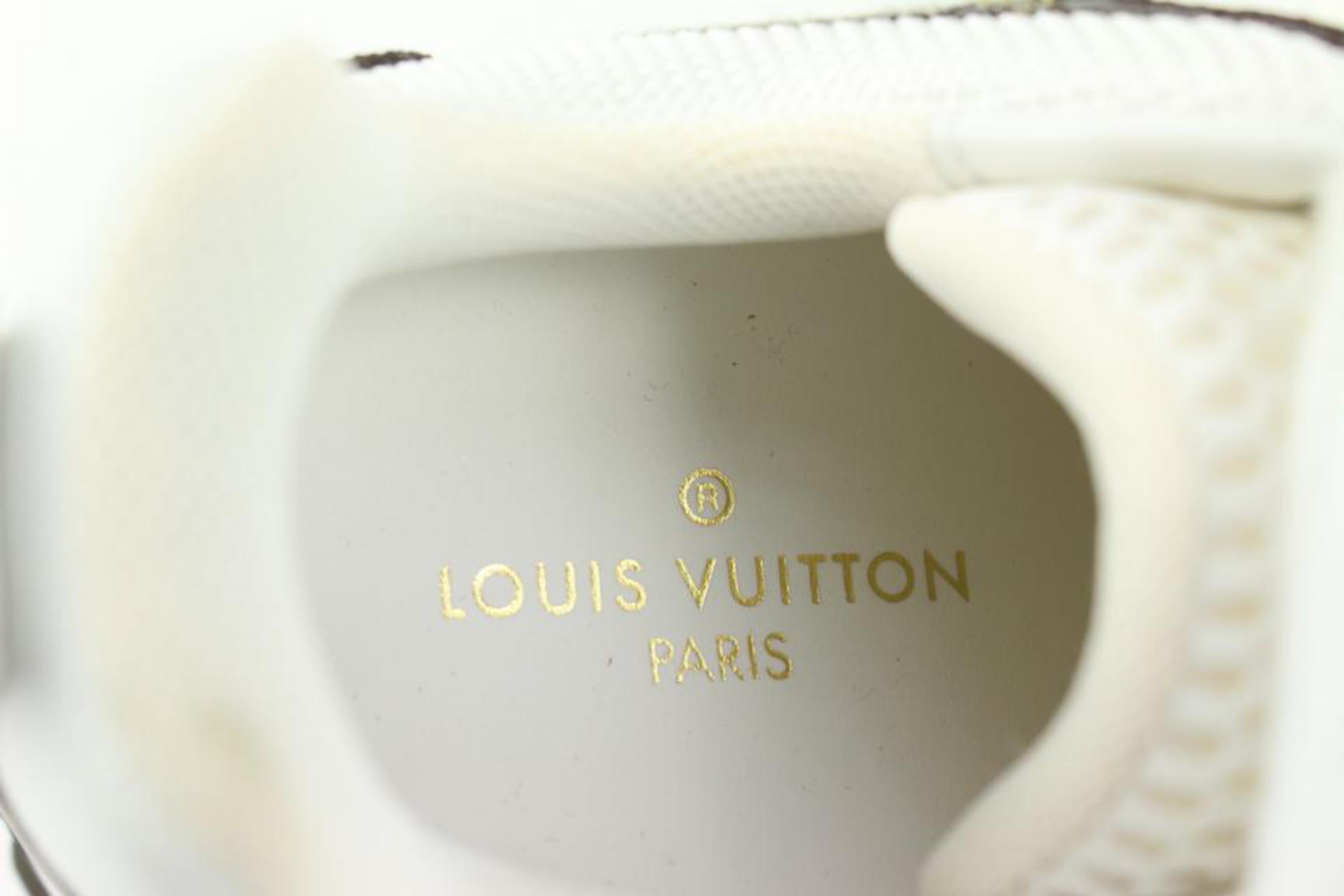 Louis Vuitton Seltene Damen Größe 35 Weiß x Braun Monogramm Run Away Sneaker 1012l im Angebot 8