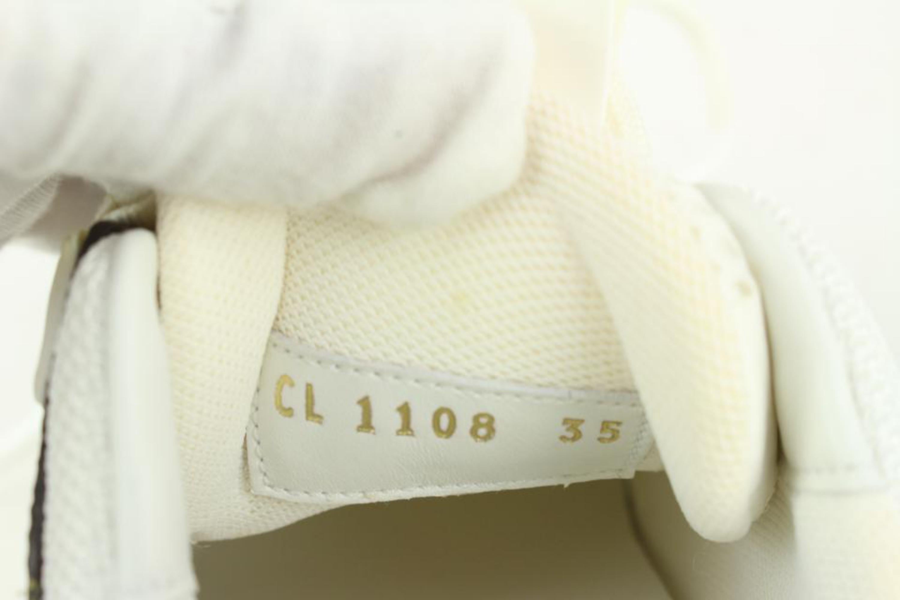 Louis Vuitton Seltene Damen Größe 35 Weiß x Braun Monogramm Run Away Sneaker 1012l im Angebot 9